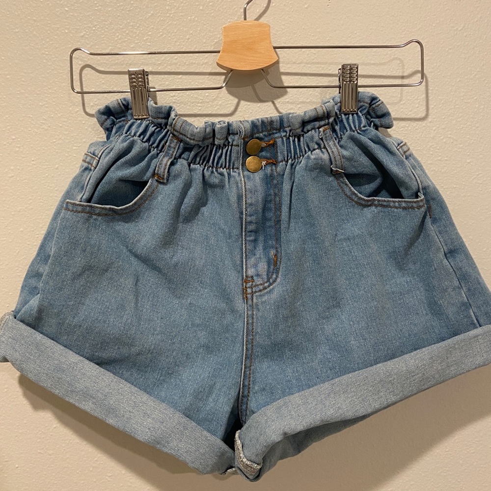 Princess Polly Elastic Waist Jean Shorts